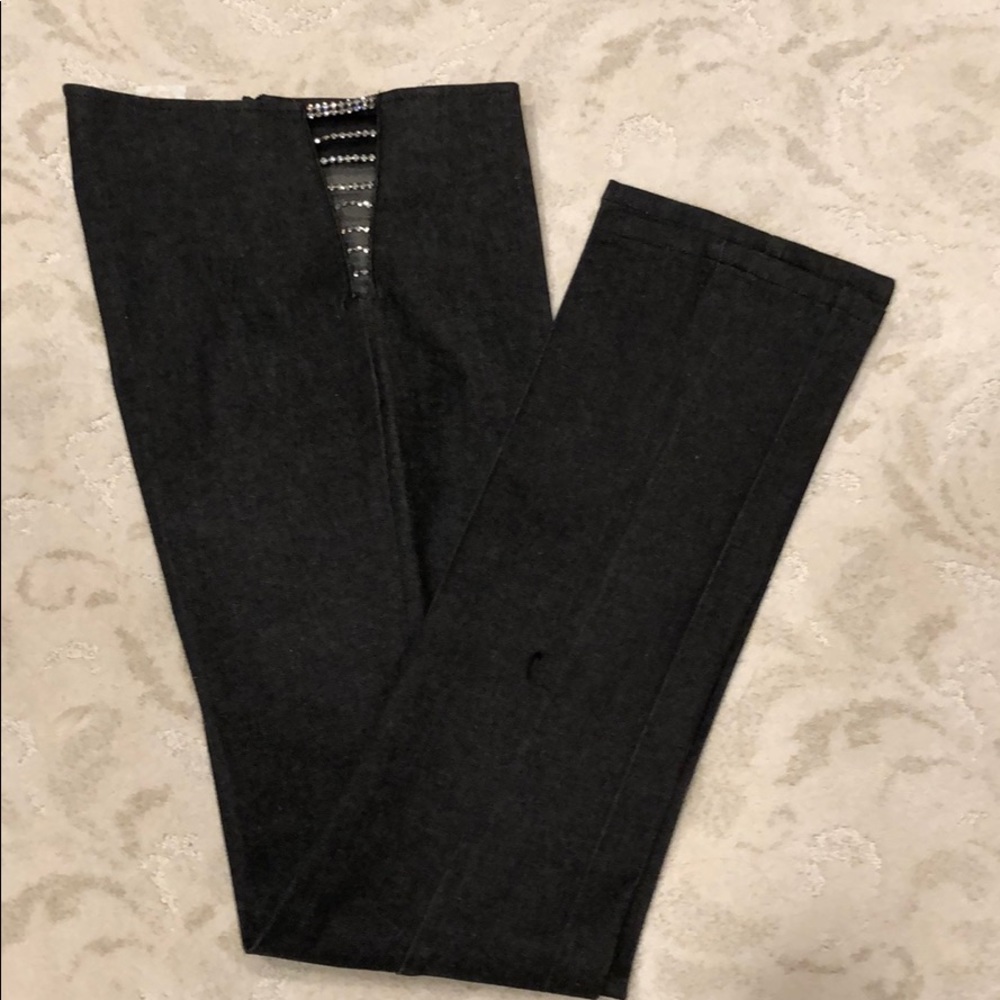 NWOT Jeans with rhinestone side cutout zipper side